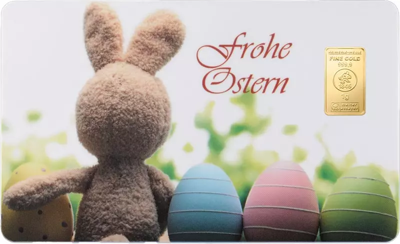 1 Gramm Gold Heimerle & Meule Finecard - Frohe Ostern