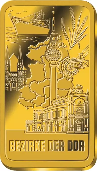 Goldbarren 40 Jahre DDR - Bezirke der DDR
