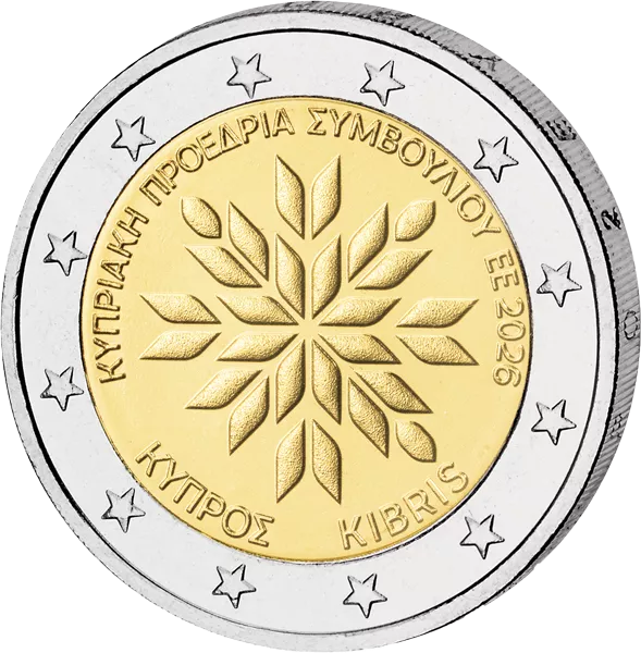 2 Euro Zypern EU-Ratspräsidentschaft 2026 in Coin Card