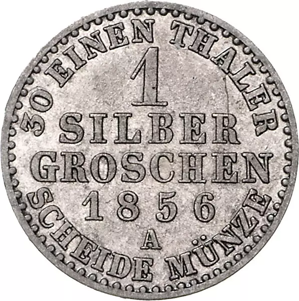 1 Silbergroschen Brandenburg-Preußen König Friedrich Wilhelm IV. 1853-1860