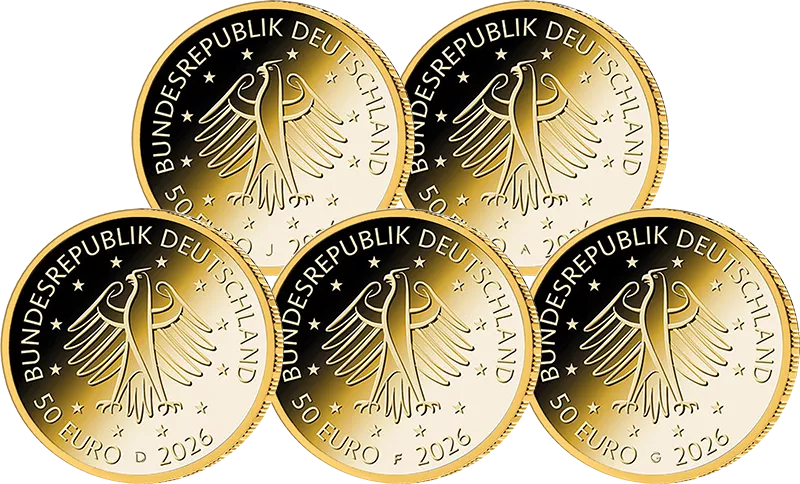 5 x 50 Euro BRD Deutsches Handwerk - Gestaltung 2026 Stempelglanz (A-J)