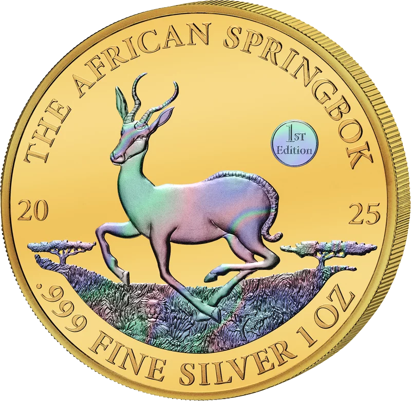 25 Francs Burundi Springbock 2025 Golden Holographic