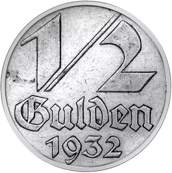 1/2 Gulden Freie Stadt Danzig Wappen von Danzig 1932 Sehr schön
