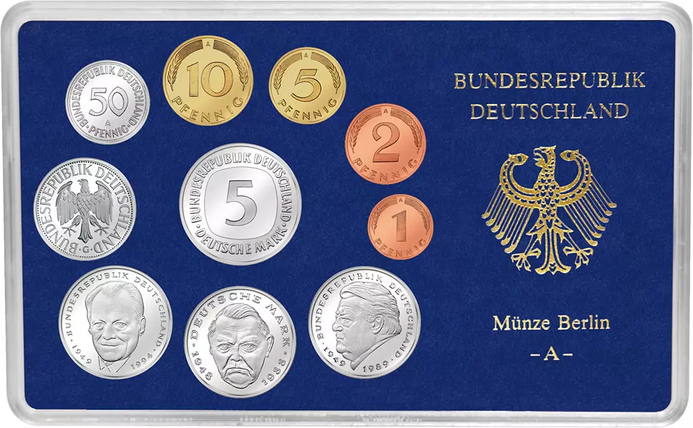 BRD-Kursmünzen-Serie 1997 Polierte Platte