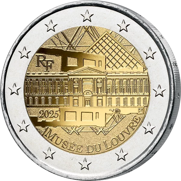 Spar-Set 4 x 2 Euro Frankreich Louvre-Museum 2025 in Coin Cards