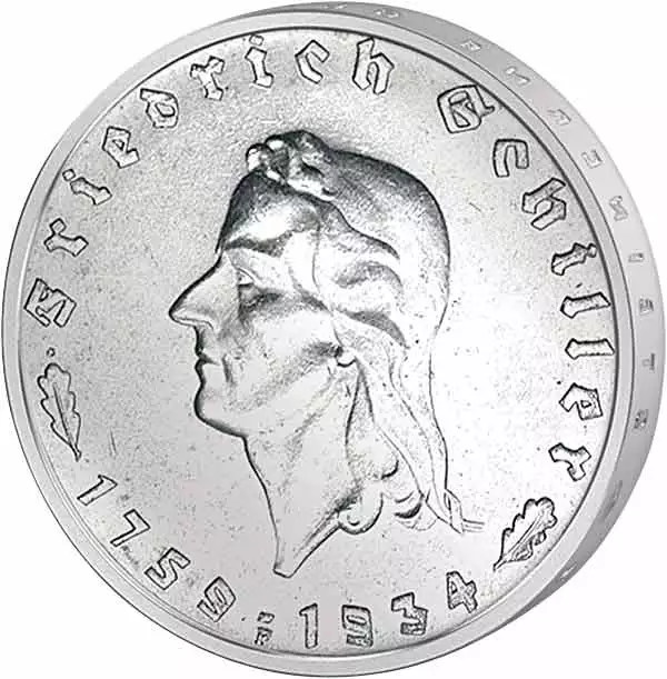 5 Reichsmark Drittes Reich Friedrich Schiller 1934