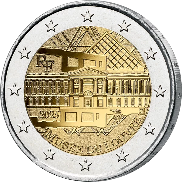 2 Euro Frankreich Louvre-Museum 2025 in Reverse Proof