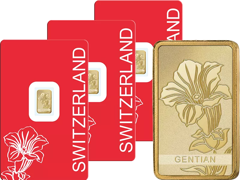 3 x 1 Gramm Goldbarren Enzian 2026