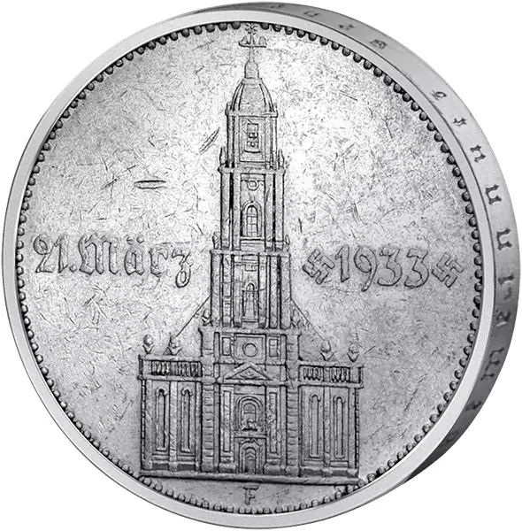 5 Reichsmark Drittes Reich Garnisonkirche Potsdam mit Datum 1934