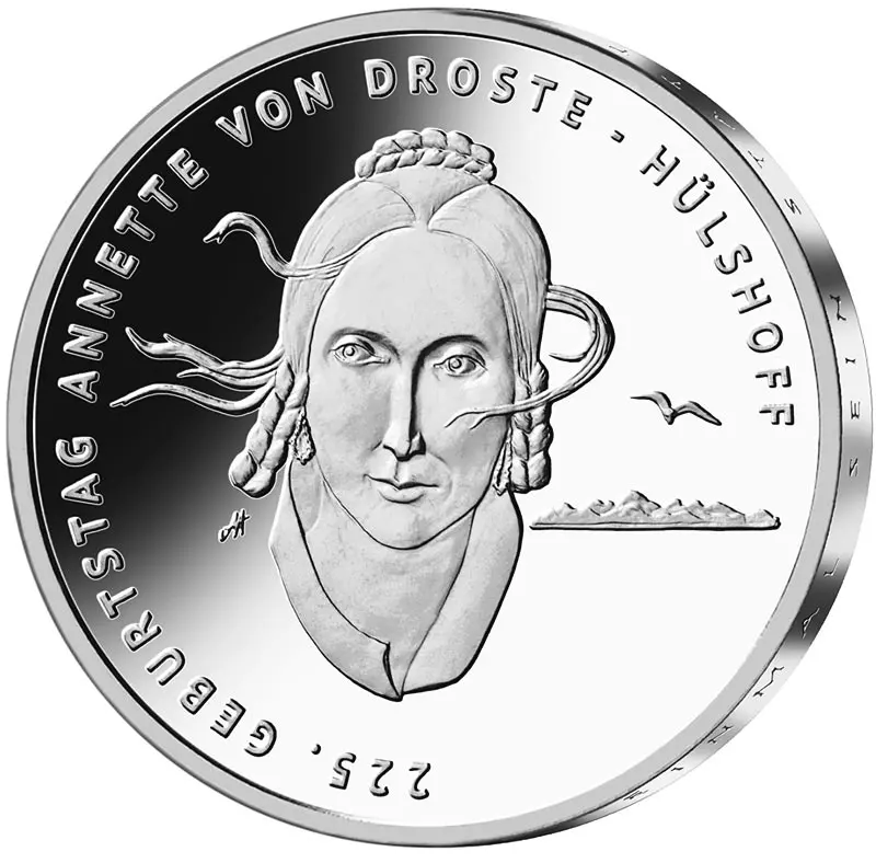 20 Euro BRD 225. Geburtstag Annette von Droste-Hülshoff 2022 Stempelglanz