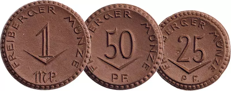 25 Pfennig - 1 Mark Freiberg Sachsen 1921