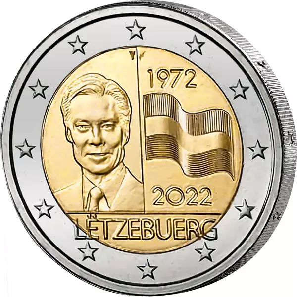 2 Euro Luxemburg 50. Jahrestag der luxemburgischen Flagge 2022