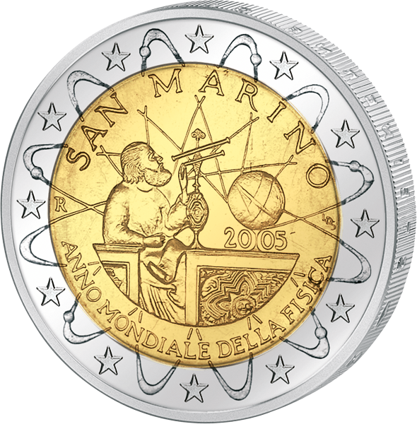 2 Euro San Marino Internationales Jahr der Physik 2005 Vorderseite 2 Euro San Marino Internationales Jahr der Physik 2005