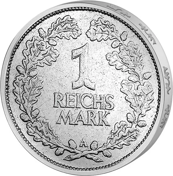 1 Reichsmark Weimarer Republik Eichenlaub 1925-1927