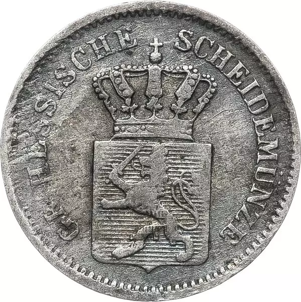 1 Kreuzer Hessen-Darmstadt Großherzog Ludwig III. 1858-1872