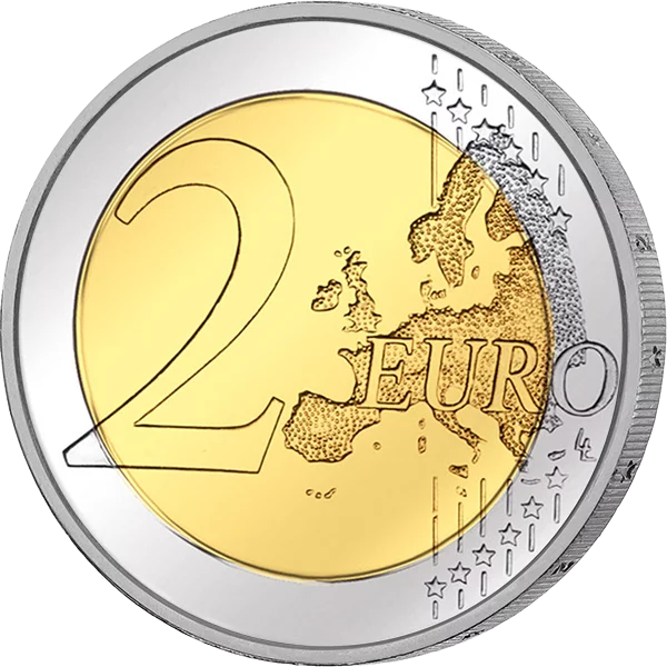 2 Euro Belgien Kampf gegen Krebs 2024 mit Farb-Applikation