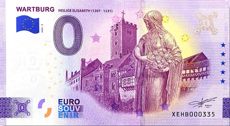 0-Euro-Banknote BRD Wartburg - Heilige Elisabeth 2024