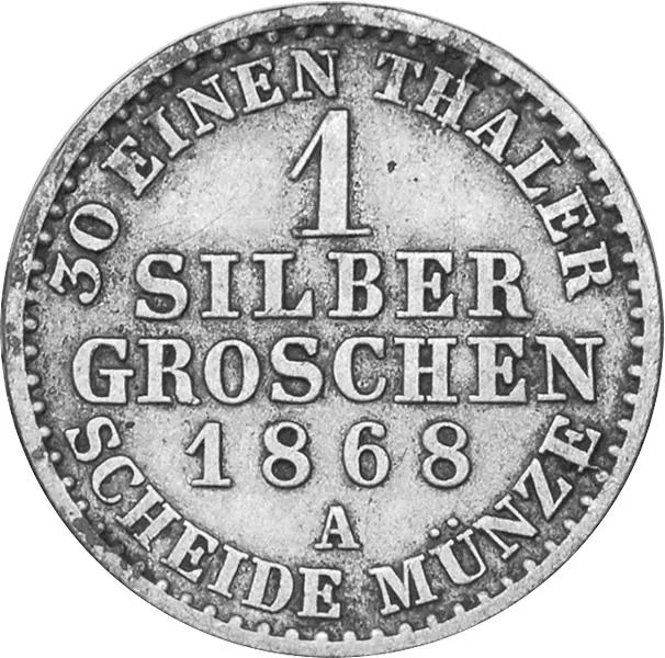 1 Silbergroschen Preußen König Wilhelm I. 1861-1873