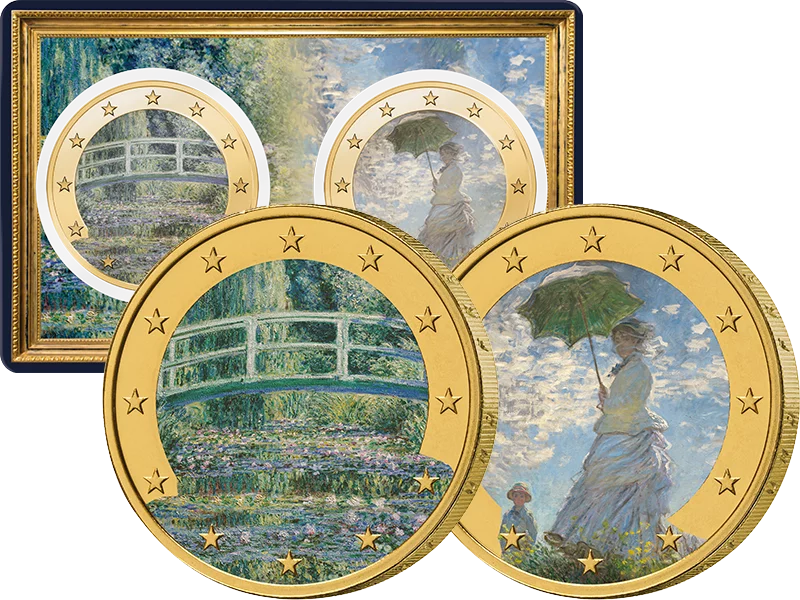 2 x 2-Euro-Premiumausgaben zum 100. Todestag von Claude Monet