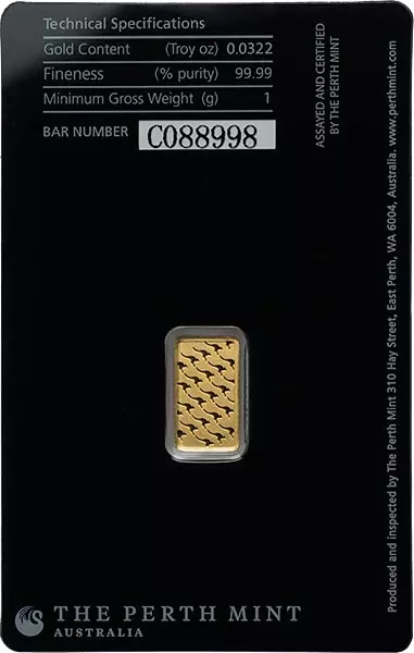 1 Gramm Goldbarren Australien Känguru