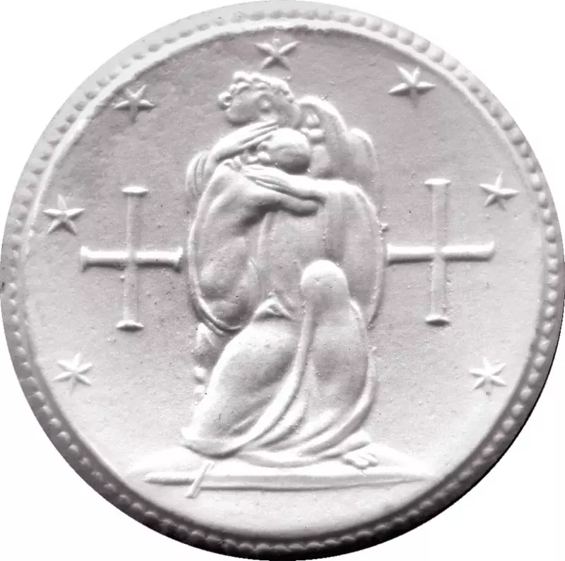 Porzellanmedaille Ruhrhilfe des Einheitsverband deutscher Kriegsbeschädigter und Hinterbliebener