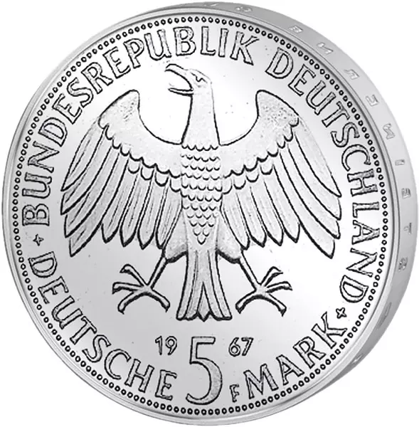 5 DM Münze BRD Gebrüder Humboldt 1967 Stempelglanz