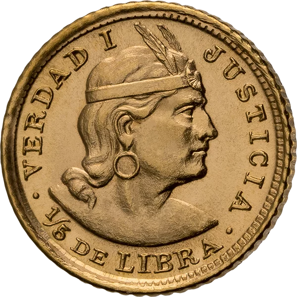 1/5 Libra Peru Manco Cápac 1906 - 1969