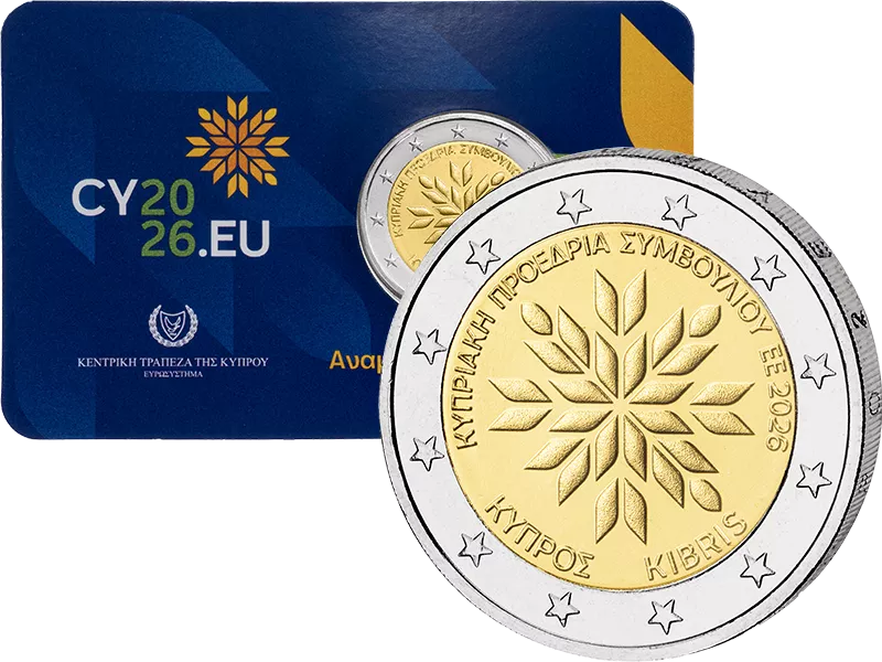 2 Euro Zypern EU-Ratspräsidentschaft 2026 in Coin Card