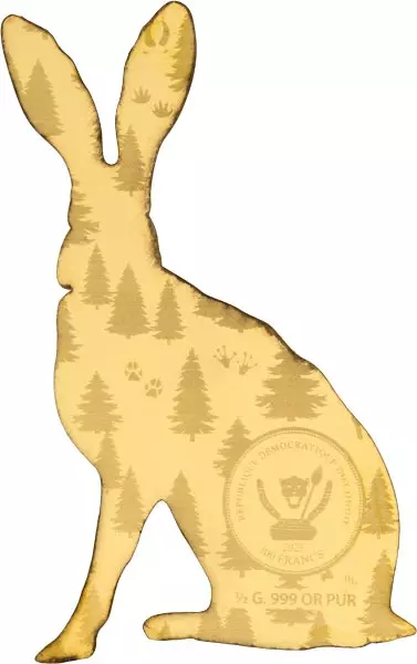 100 Francs Kongo Wildlife in Golden Shapes Hase 2025