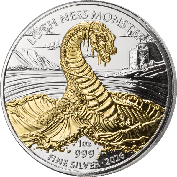 2 Pounds Großbritannien Loch Ness Monster 2026 Shiny Gold Edition
