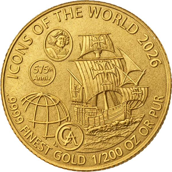 1/200 Unze Gold Ruanda Icons of the World - 520. Todestag und 575. Geburtstag Christoph Kolumbus 2026