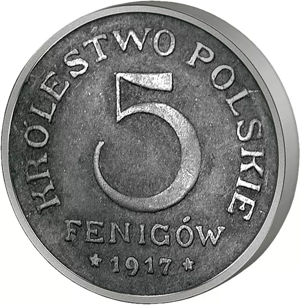 5 Fenigow Polen Reichsadler 1917-1918 Sehr schön