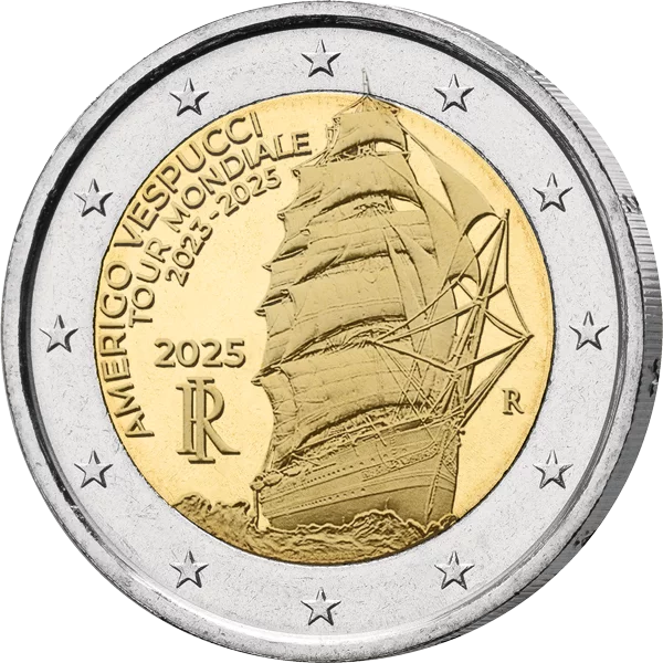 2 Euro Italien Weltreise des Amerigo-Vespucci-Segelschulschiffes 2023-2025, 2025
