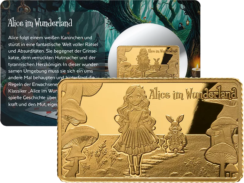 Goldbarren Goldener Märchenzauber - Alice im Wunderland 2025