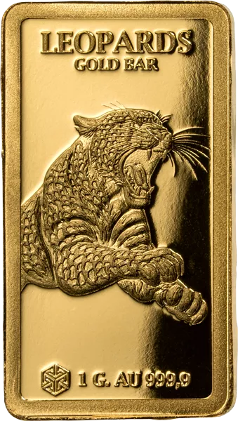 3 x 1 Gramm Goldbarren Gambia African Big Animals Gold Bars - Leopards 2026