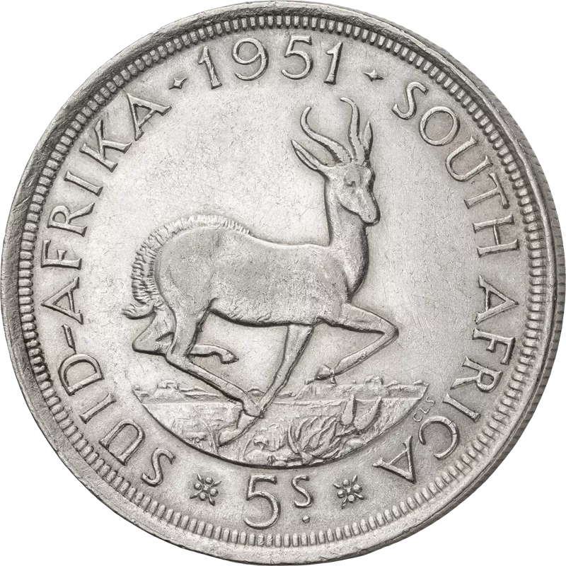 5 Schilling Südafrika King Georg VI - Springbock 1951