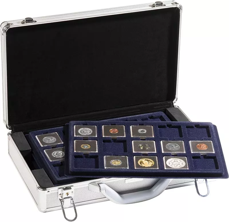 Koffer-Spar-Set "Universal" inkl. 6 Tableaus für Quadrum Kapseln 50 x 50 mm