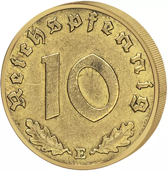 10 Reichspfennig Drittes Reich Hakenkreuz 1936-1939