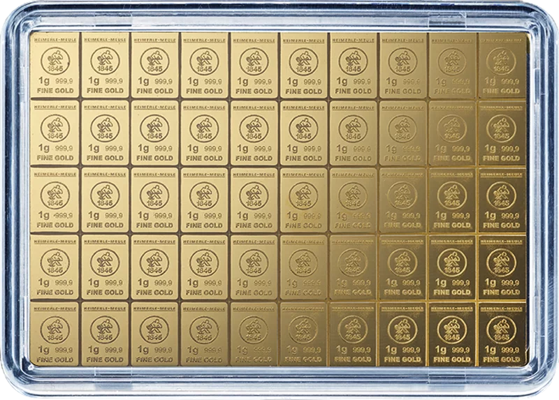 50 x 1 Gramm Knickbarren Heimerle & Meule CombiBar