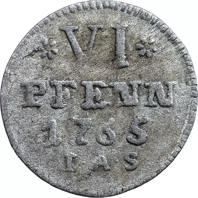 6 Pfennige Paderborn Bischof Wilhelm Anton von Asseburg 1764 und 1765