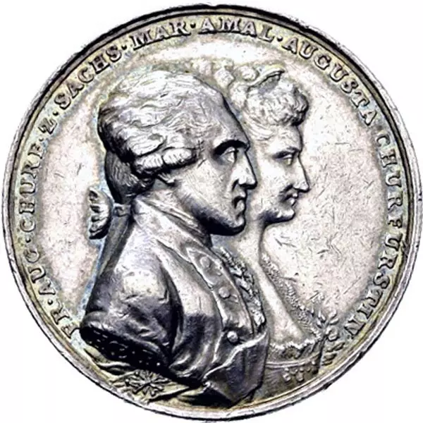 Silbermedaille Sachsen Kurfürst Friedrich August III. 1763-1806 zum Besten der Armenschulen 1793