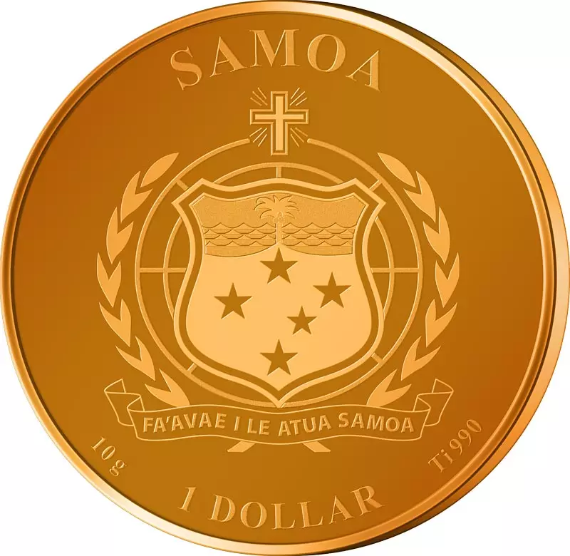 1 Dollar Samoa Titanmünzen Bunte Tierwelt - Giraffe 2024