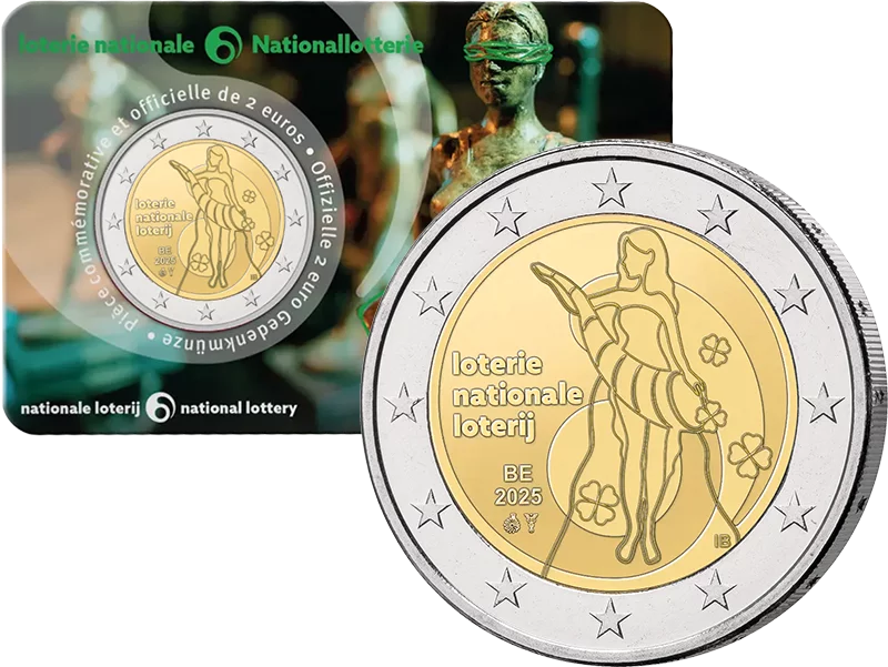 2 Euro Belgien National-Lotterie Belgien 2025 in Coin Card Sprache unserer Wahl