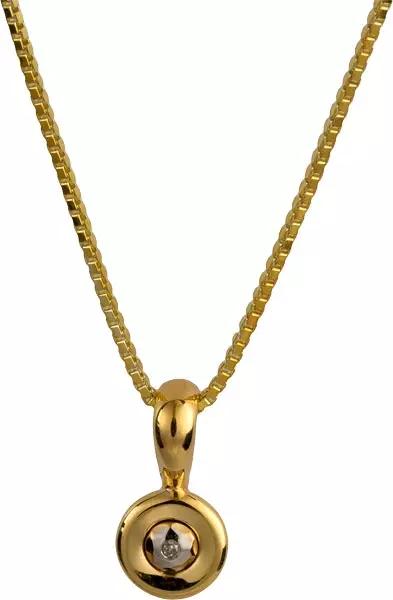 Anhänger Silber vergoldet mit Diamant inklusive Kette