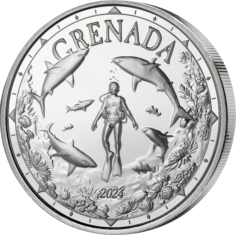 1 Unze Silber Grenada Shark Diver 2024