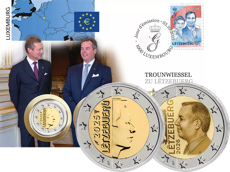 Doppelnumisbrief Luxemburg Thronwechsel 2025/2026