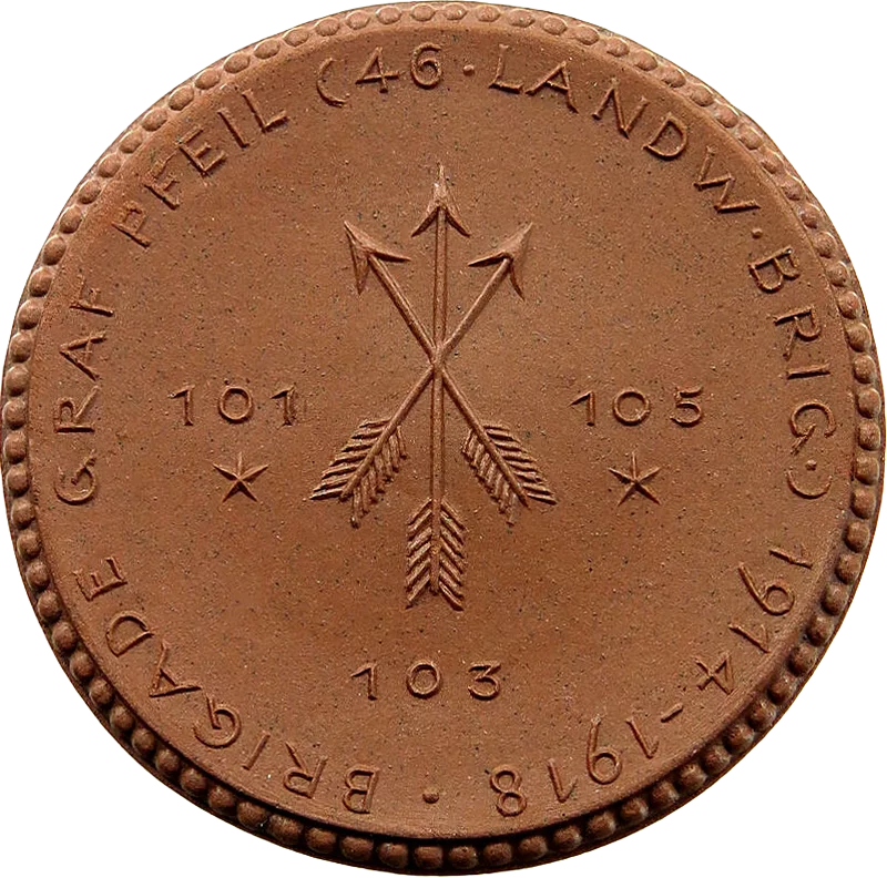 Porzellanmedaille Dresden auf die Brigade Graf Pfeil 1922