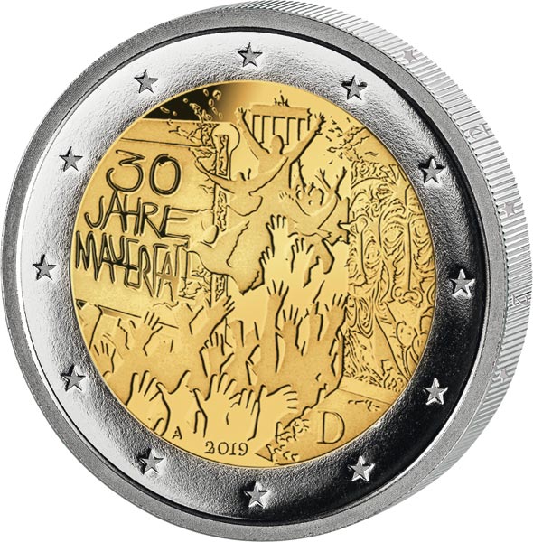 2 Euro 2019 30 Jahre Mauerfall Fehlpragung