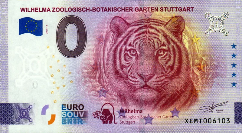 0-Euro-Banknote BRD Wilhelma - Zoologischer-botanischer Garten Stuttgart 2025