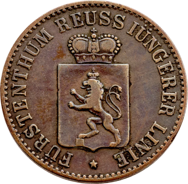 3 Pfennig Reuß Fürst Heinrich XIV. 1868